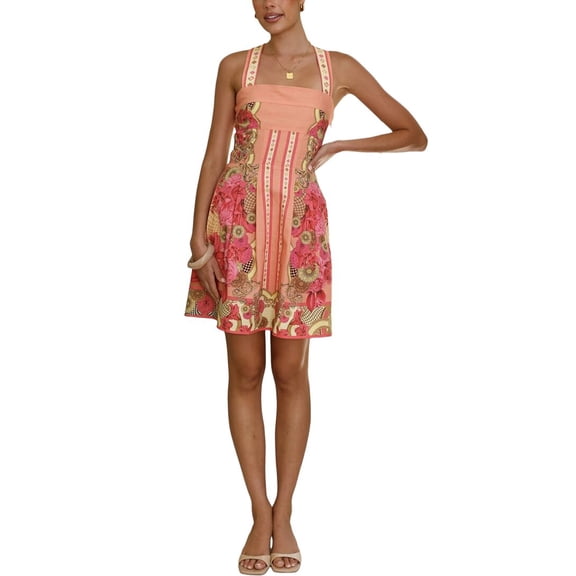 ESEA womens  Linen-Blend Mini Dress, 10