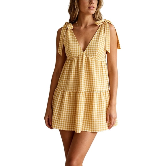 ESEA womens Mini Dress, 4, Yellow