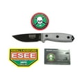 thumbnail image 1 of ESEE 3P-KO Fixed Blade Knife Black 1095 Carbon Steel & Gray G10 Knives w/o Sheath, 1 of 1