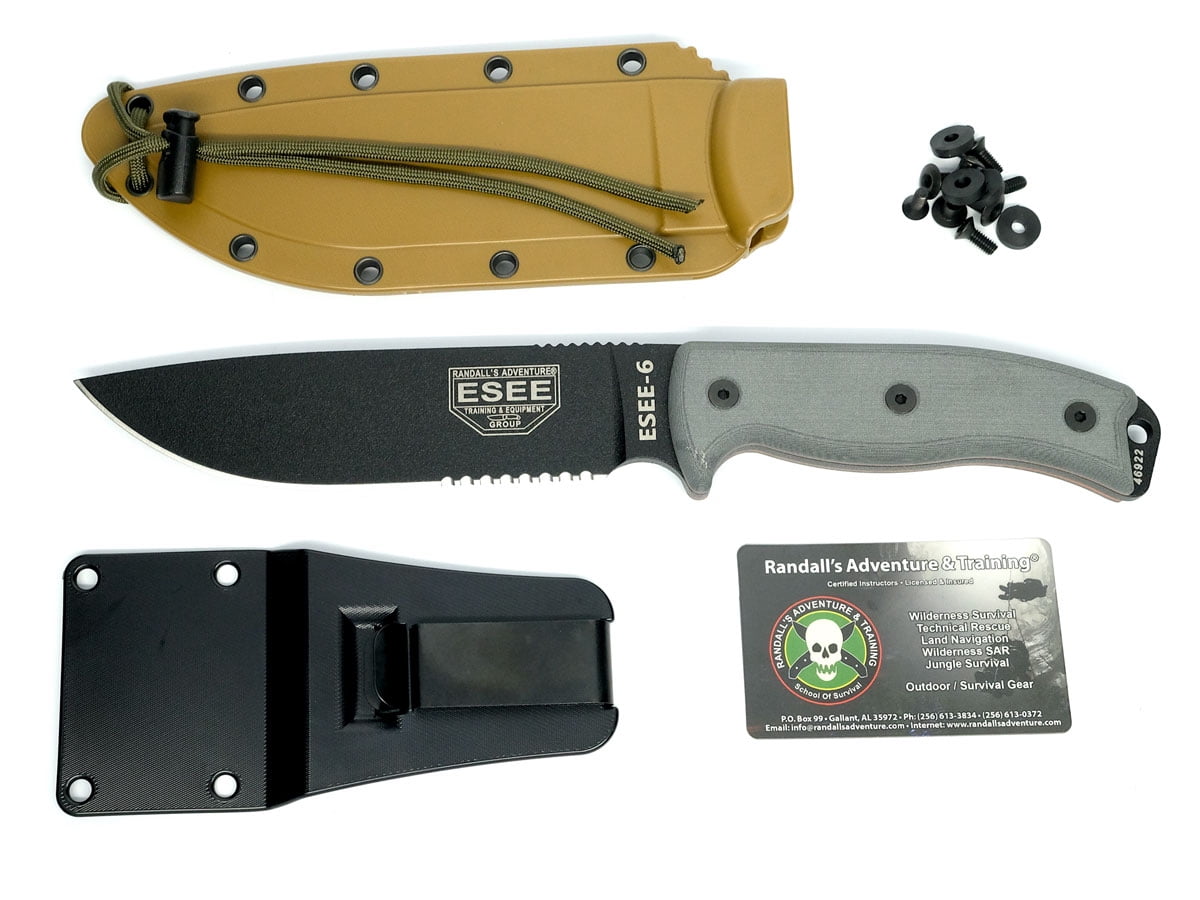ESEE 6 1/2 in Drop Point Blade Tactical Knife, with Sheath