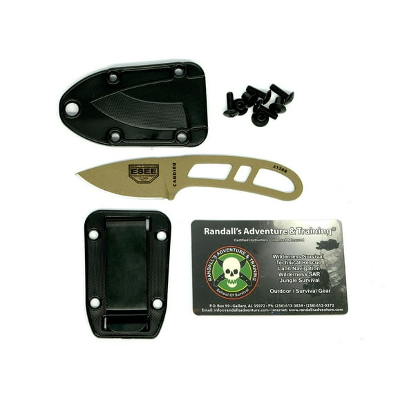 ESEE Knives Candiru Fixed Blade Knife 2" Drop Point 1095 Dark Earth Blade 1095 Handle Dark Earth