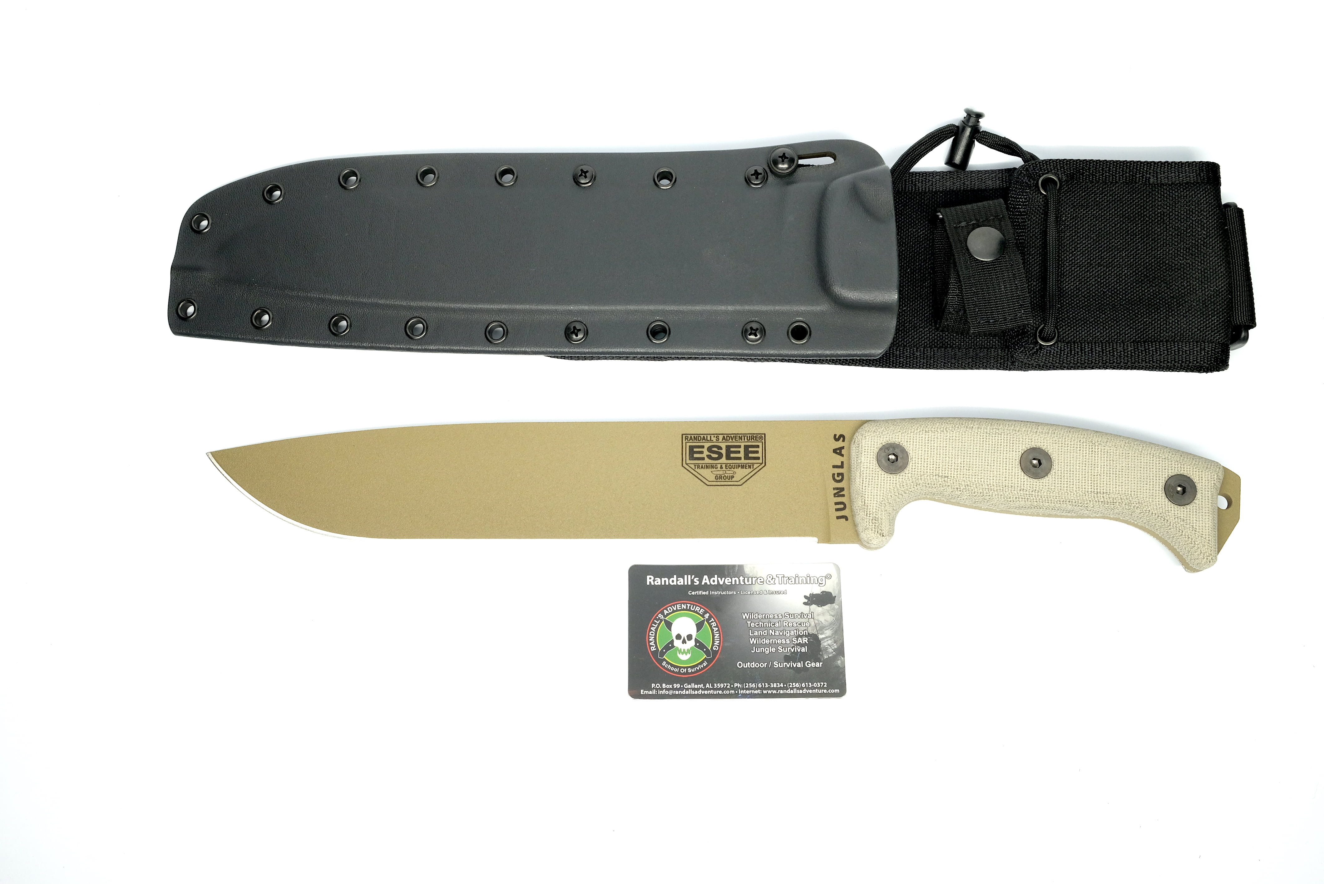 ESEE JUNGLAS-DE-E Fixed Blade Knife Dark Earth Carbon Steel & Natural Micarta Knives