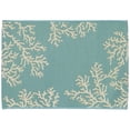 thumbnail image 1 of ESENCIA Indoor/Outdoor Power Loomed Latex Back Non Slip Mat - Traditional Border Coastal Fish Colorful (Coral Edge Aqua) (2' x 2'10"), 1 of 5