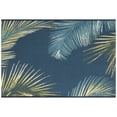 thumbnail image 1 of ESENCIA Indoor/Outdoor Power Loomed Latex Back Non Slip Mat - Transitional Border Botanical Beach Colorful (Palm Border Navy) (2' x 2'10"), 1 of 4