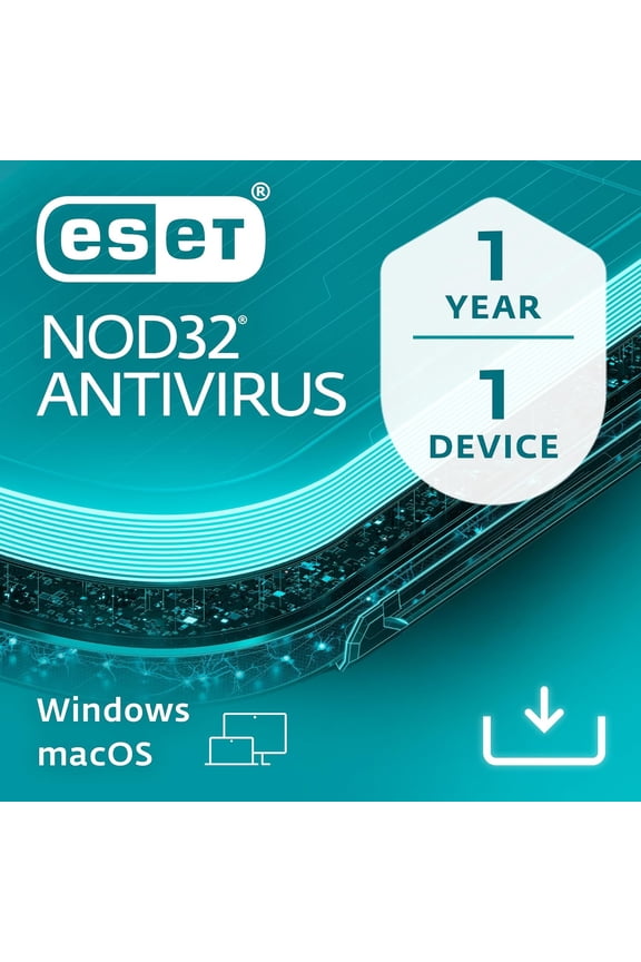 NOD32 Antivirus 1 Year, 1 Device for Windows & Mac (Digital Download/E-delivery)