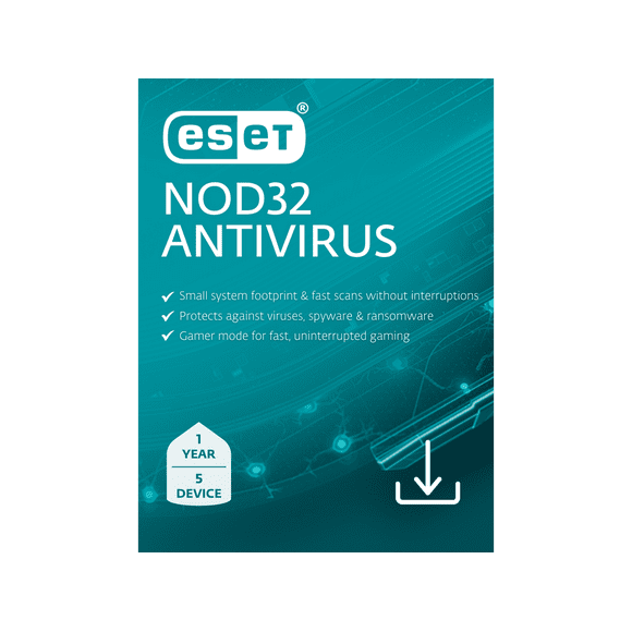ESET NOD32 Antivirus 1 Year, 5 Device [Digital Download]