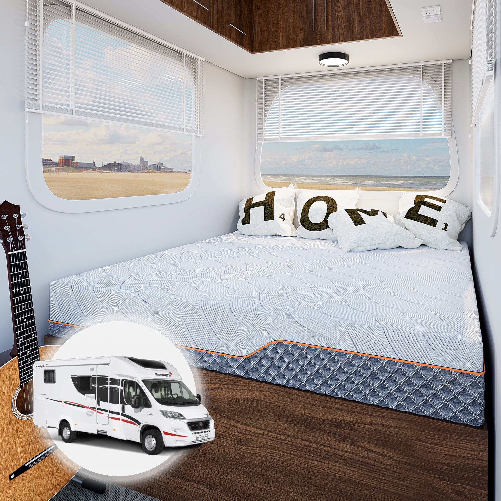 ESHINE 10 Inch Short King RV Mattresses, Hybrid RV Mattress Highly