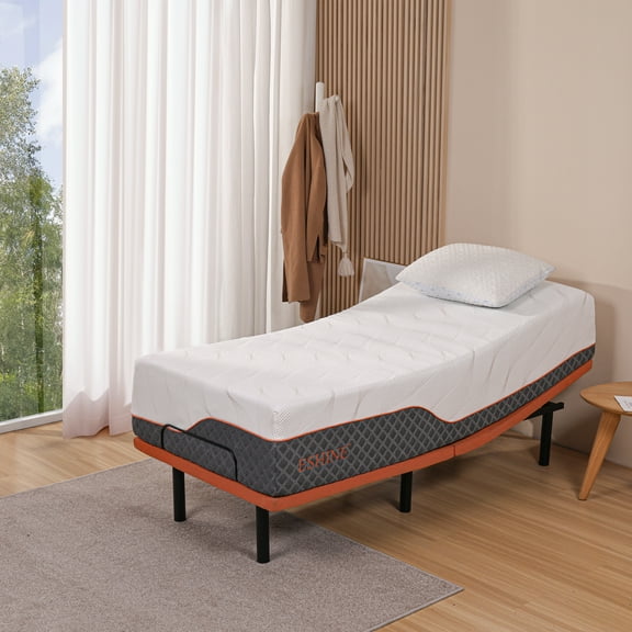 ESHINE 12 inch Hybrid Memory Foam Mattress for adjustable bed, Twin XL