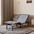 thumbnail image 1 of ESHINE Adjustable Bed Frame Twin XL, Upholstered Base with Massage, Wireless Remote, USB Ports, Under Bed Lighting, Grey, 3100 Series, 1 of 8