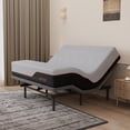 thumbnail image 1 of ESHINE King Adjustable Bed Frame-14 inch Memory Foam Mattress, with Massage, Wireless Remote, USB, Under Bed Light, Head and Foot Incline, Gray, 1 of 10