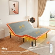 ESHINE King Adjustable Bed Frame, with Massage, Wireless Remote, USB, Under Bed Night Light, Head and Foot Incline, 3000 Series