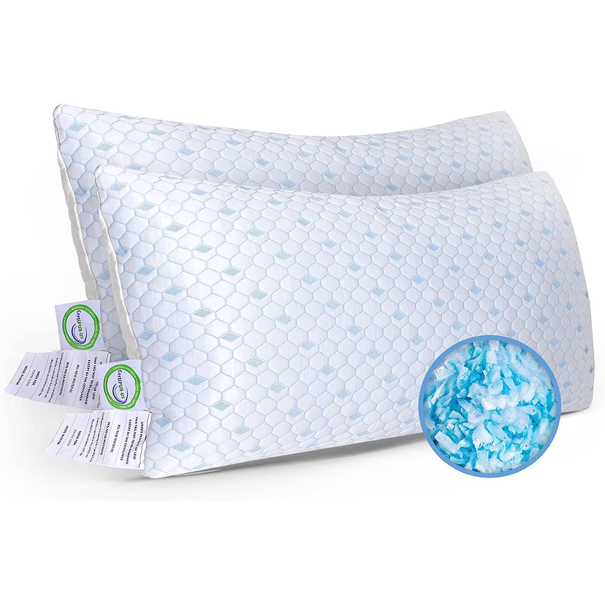 Pillows King Size Set of 2 - Cooling Memory Foam Pillows, Gel Infused Cool  Pillo