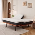 thumbnail image 1 of ESHINE Split Top King Adjustable Bed Frame with 12" Gel Memory Foam Mattress - Electric Upholstered Base, Massage Function, Wireless Remote, Head & Foot Incline, USB Ports, Under Bed Light,Orange, 1 of 10