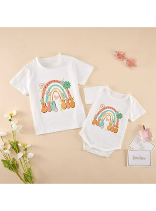 Miyanuby Baby Girl Summer Clothes Big Sister Shirt Little Sister Romper  Short Sleeve Shirt Tee Top Sibling Gift Matching T-Shirt : :  Fashion