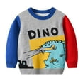 thumbnail image 1 of ESHOO Toddler Boys Girls Christmas Sweaters, Little Boy Girl Warm Crewneck Knitted Pullover Tops Sweatshirts 3-8T, 1 of 4