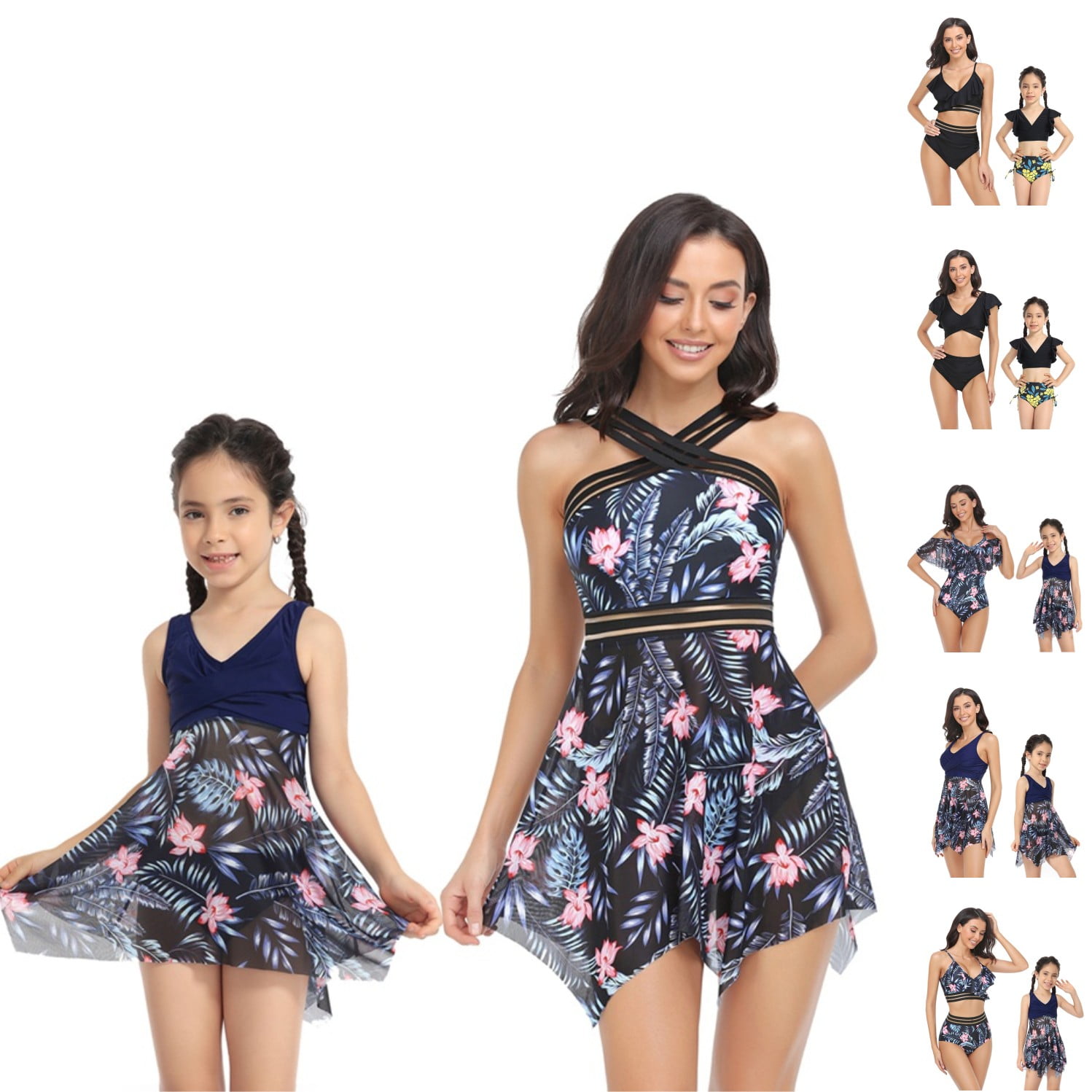 ESHOO Toddler Girls Swimsuits, Big Girls Bikinis Swimdress Bathing Suit