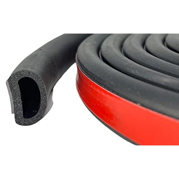 ESI D Shaped EPDM Foam Rubber Multi-Use Seal (.687 inch Height; .875 inch Width; 25FT Length) with 3M 4011, Weather Stripping for Doors, Windows, Cars, Trucks, RVs, Boats