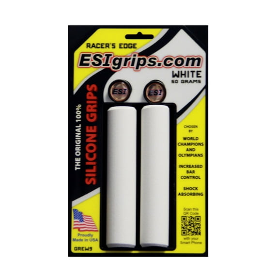 ESI Racers Edge Silicone Handlebar Grips White Mountain Mtb Mtn XC AM 29er