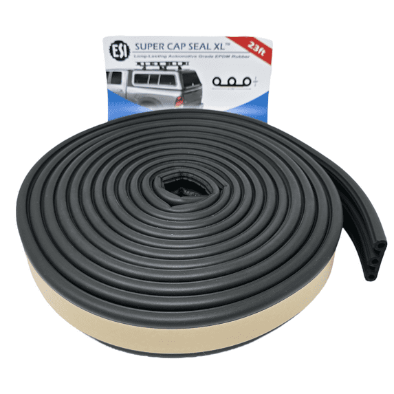 ESI Super Cap Seal XL 23 FT (2 1/8" Width x 1/2" Height x 23' Length) EPDM Rubber for Truck Toppers over 200 lbs