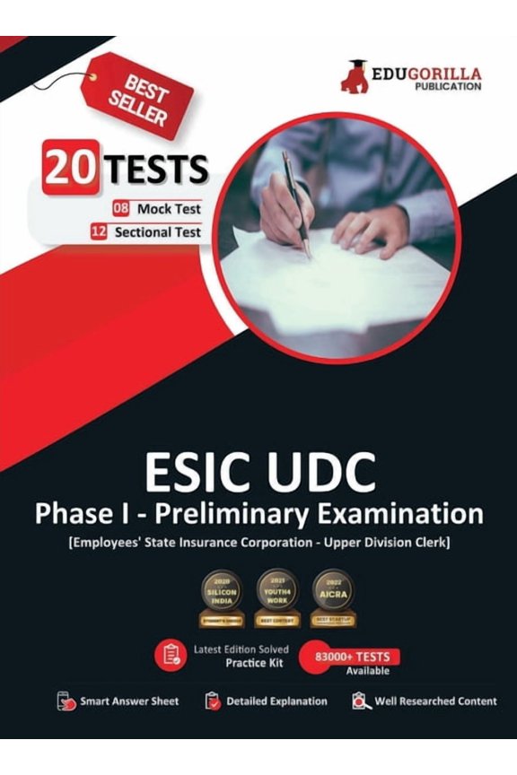 ESIC UDC Prelims Exam (Phase I) 2023 (English Edition) - 8 Mock Tests and 12 Sectional Tests (1100 Solved MCQ Questions), (Paperback)