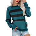 ESIGTZO Sweatshirts for Women with Pockets Crewneck Long Sleeve Striped