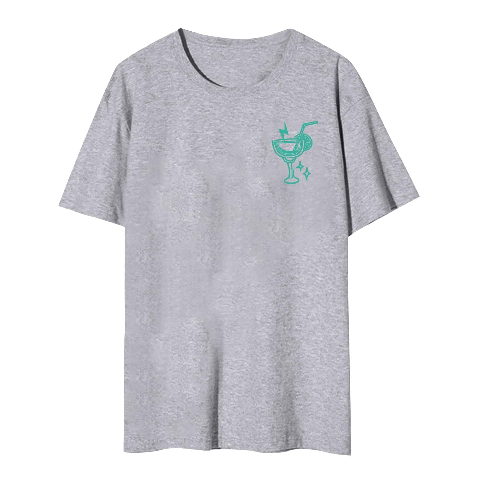 ESIGTZO Women Basic Tees Short Sleeve Beach Summer Casual Coconut Tree