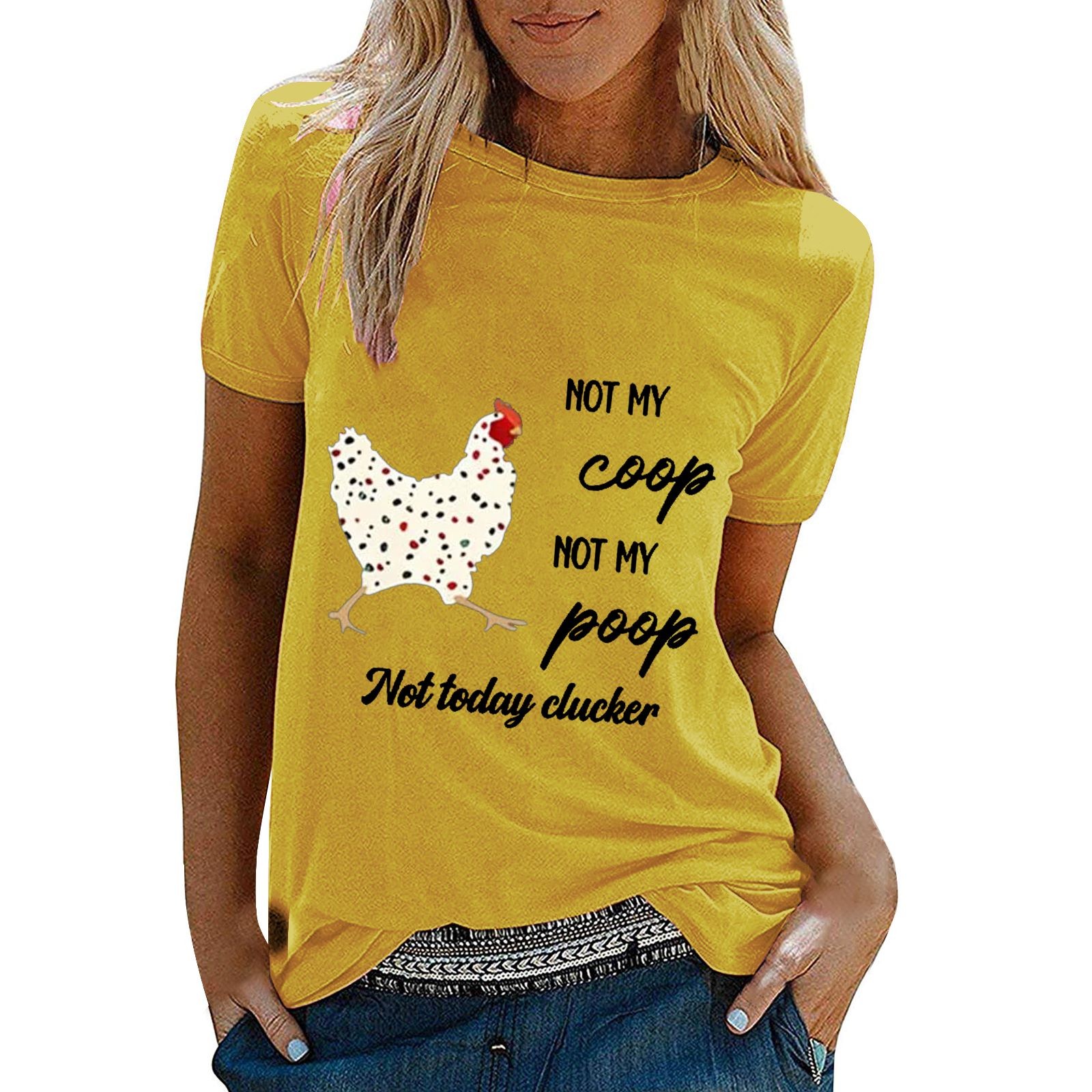 ESIGTZO Women Summer T Shirts Loose Casual Graphic Lettering Printed