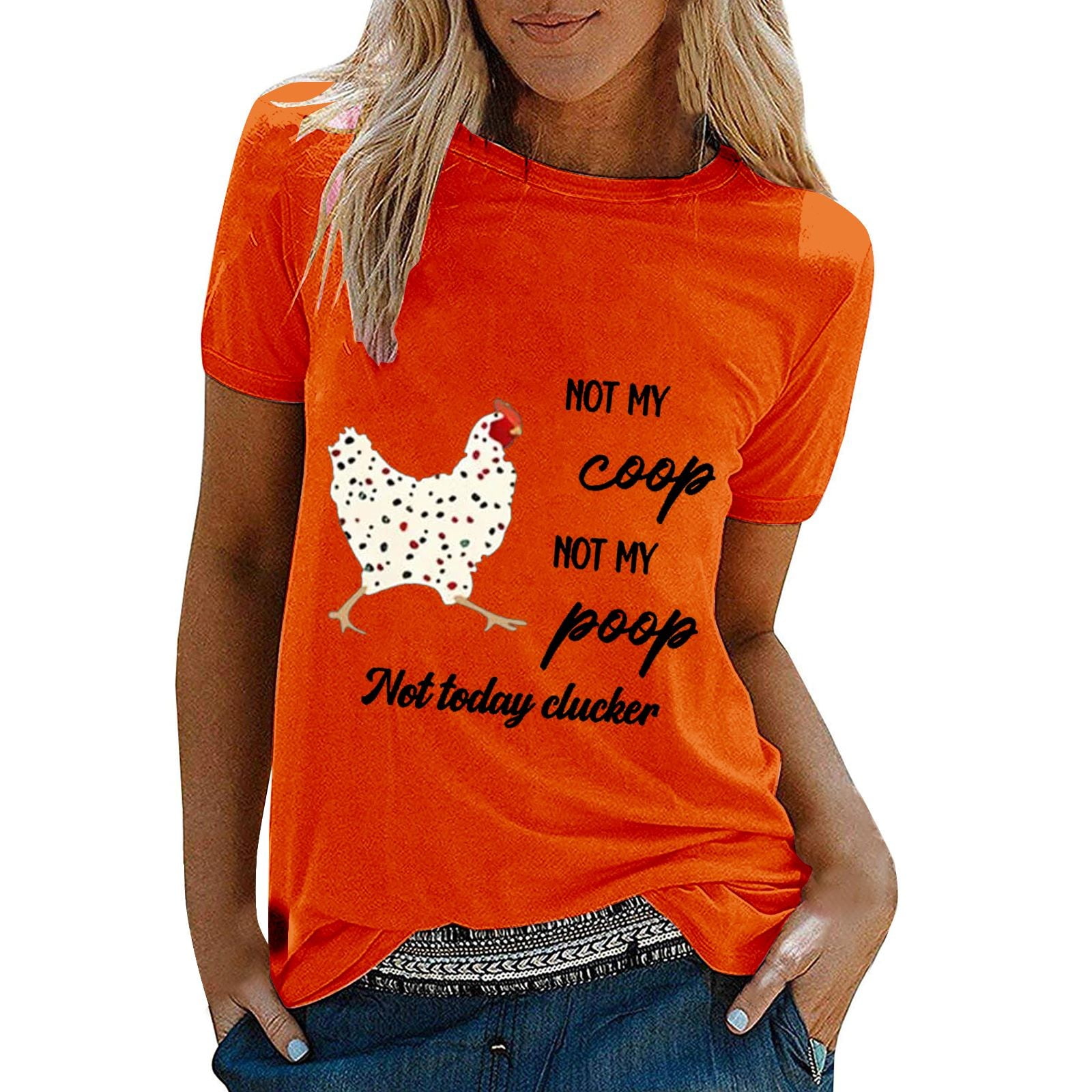 ESIGTZO Women Summer T Shirts Loose Casual Graphic Lettering Printed