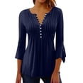 thumbnail image 1 of ESIGTZO Women's Tops Summer Printed Women's Top With 3/4 Sleeves Blouse Tops Women's Blouse Short Sleeve T Shirt V Neck T Shirt Women Elegant Ladies Tee Shirt Flowy Tunic Blouses, 1 of 5