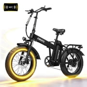 ESKUTE D300D Electric Bike for Adults, Foldable Ebike, 1200W Peak Motor, 28MPH, 48V 20.8Ah Battery, 20x4.0 Fat Tires, 80-Mile Range, 7-Speed, NFC Unlock Black, UL2849