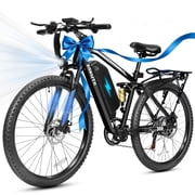ESKUTE Electric Bike for Adults, 27.5" Mountain E-Bike, 750W Brushless Motor, Full Suspension, 48V 20.8Ah Removable Battery, 20 MPH, Up to 80 Miles Range, Step-Over Frame, Black