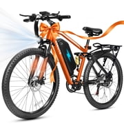ESKUTE Electric Bike for Adults, 27.5" Mountain E-Bike, 750W Brushless Motor, Full Suspension, 48V 20.8Ah Removable Battery, 20 MPH, Up to 80 Miles Range, Step-Over Frame, Orange