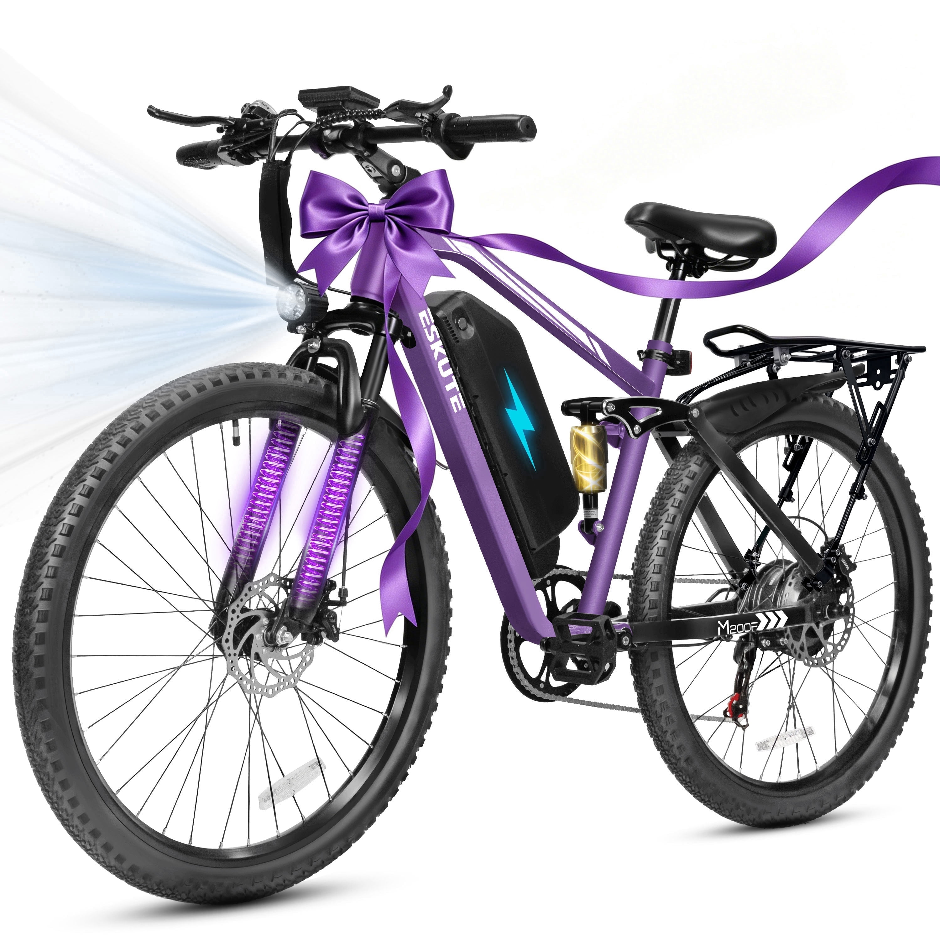 ESKUTE Electric Bike for Adults, 27.5" Mountain E-Bike, 750W Brushless Motor, Full Suspension, 48V 20.8Ah Removable Battery, 20 MPH, Up to 80 Miles Range, Step-Over Frame, Black