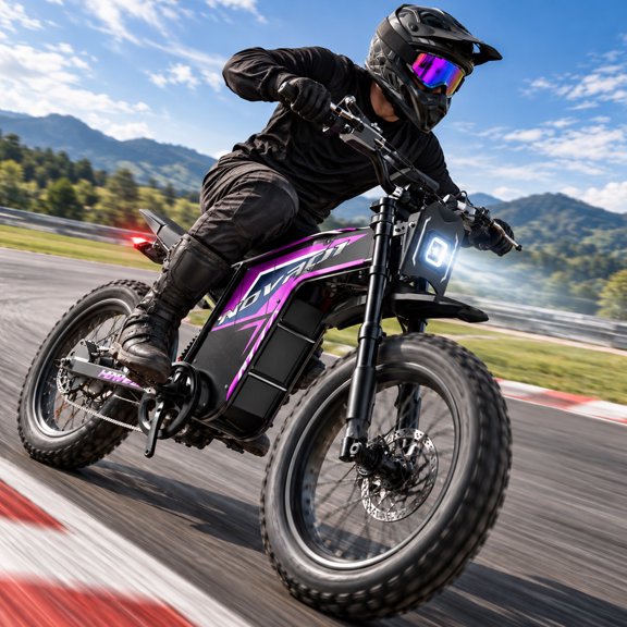 ESKUTE Electric Bike for Adults & Teens, 750W Motor, 52V 30Ah Battery, 19" Fat Tires, 70-100 Miles, Suspension, Hydraulic Disc Brakes, Class 2, Purple