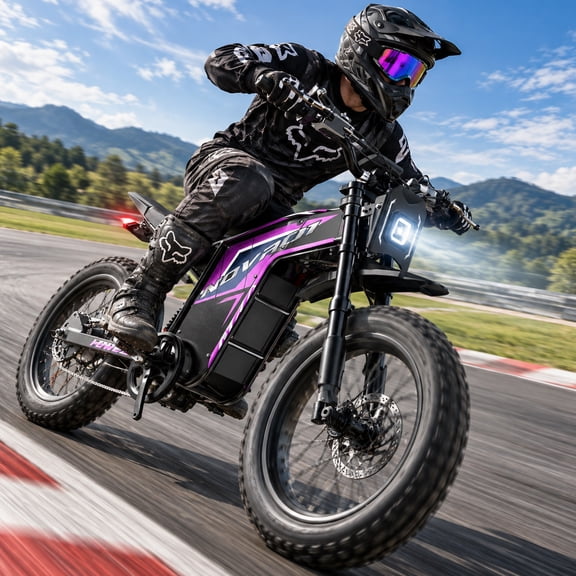 ESKUTE Electric Bike for Adults & Teens, 750W Motor, 52V 30Ah Battery, 19" Fat Tires, 70-100 Miles, Suspension, Hydraulic Disc Brakes, Class 2, Purple