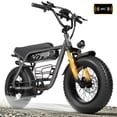 thumbnail image 1 of ESKUTE Electric Bike for Adults & Teens, 500W Ebike, 19 MPH, 48V 15.6Ah Battery, 20" x 4.0" Fat Tires, 7-Speed, Front Suspension, All-Terrain Electric Bicycle, Gray, 1 of 9