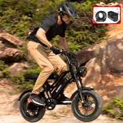 ESKUTE Electric Bike for Teens & Adults, 750W Motor, 20MPH Speed, 48V 13Ah Battery, 16"x4.0" Fat Tires, 7-Speed E-Bike with Dual Suspension, Black with Lock & Phonebag