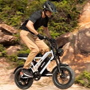 ESKUTE Electric Bike for Teens & Adults, 750W Motor, 20MPH Speed, 48V 13Ah Battery, 16"x4.0" Fat Tires, 7-Speed E-Bike with Dual Suspension, White
