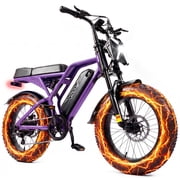 ESKUTE Electric Bike for Adults,750W Motor, 20"x4" Fat Tire, 20mph E Mountain Bike, 48V/15.6AH TUV Certified UL2849 Class 2 Purple