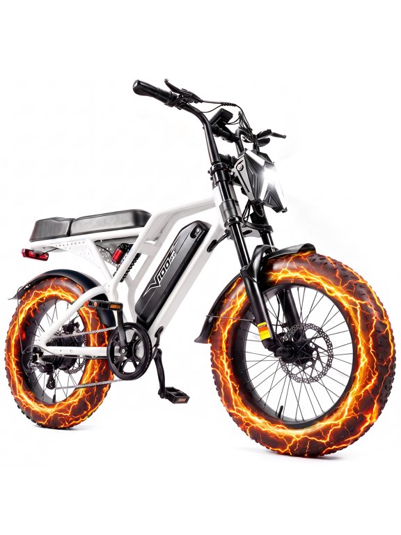 ESKUTE Electric Bike for Adults,750W Motor, 20"x4" Fat Tire, 20mph E Mountain Bike, 48V/15.6AH TUV Certified UL2849 Class 2 White