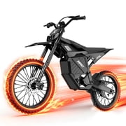ESKUTE Electric Dirt Bike for Adults, 6500W Peak Motor, 53 MPH Off-Road E-Bike, 72V 30Ah Battery, Up to 70 Miles Range, Hydraulic Dual Suspension, All-Terrain Electric Bike, Black