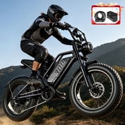 ESKUTE Electric Dirt Bike for Adults & Teens, 749W Motor, 19 MPH, 48V 20.8Ah Removable Battery, 20" x 4" Fat Tires, 7-Speed, NFC Unlock, Black with Phonebag & Lock