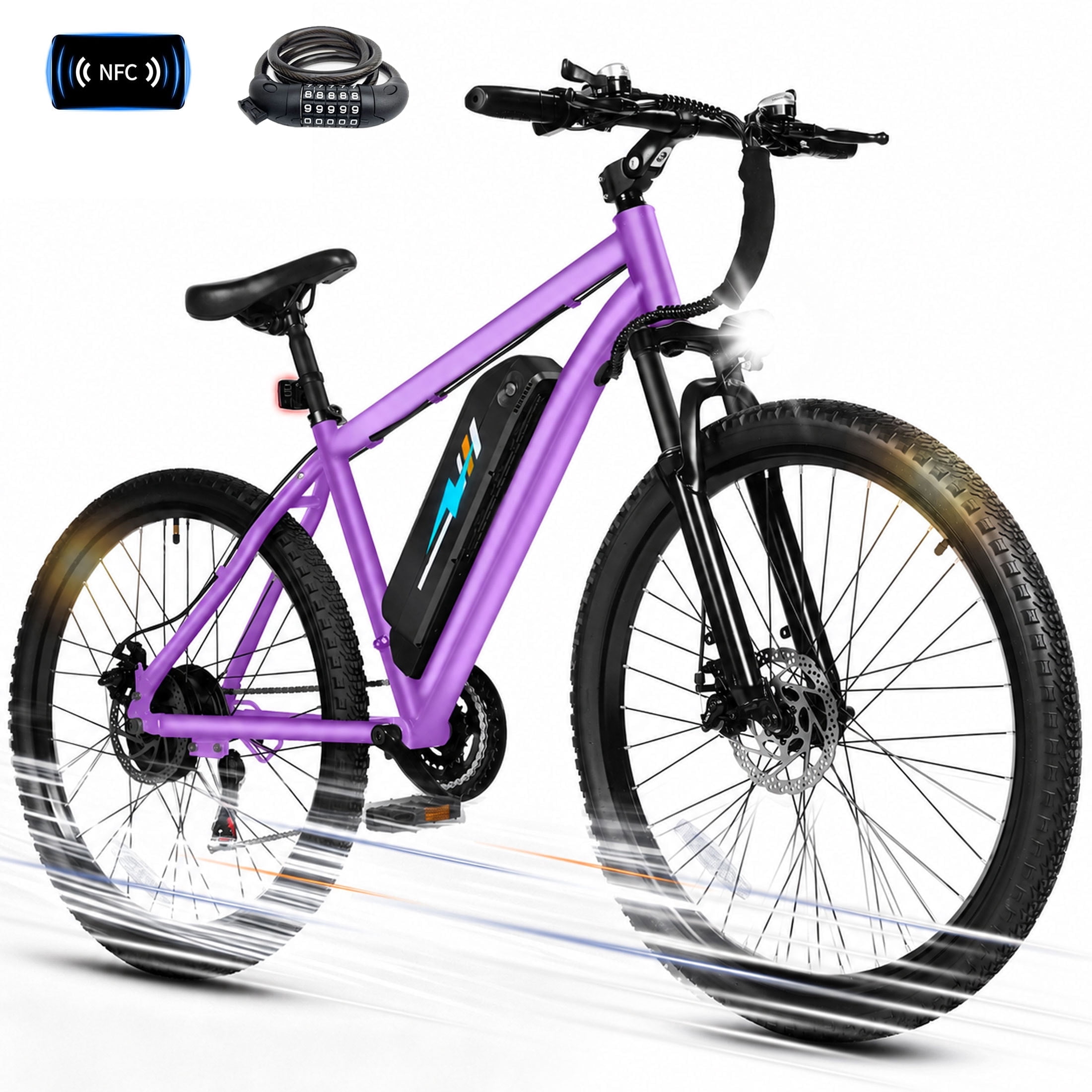 ESKUTE Electric Mountain Bike for Adults – 27.5" 21-Speed Ebike, 750W Brushless Motor, 20MPH, 48V 10.4Ah Battery, Step-Over Frame, NFC Unlock, Black with Fender & Rack
