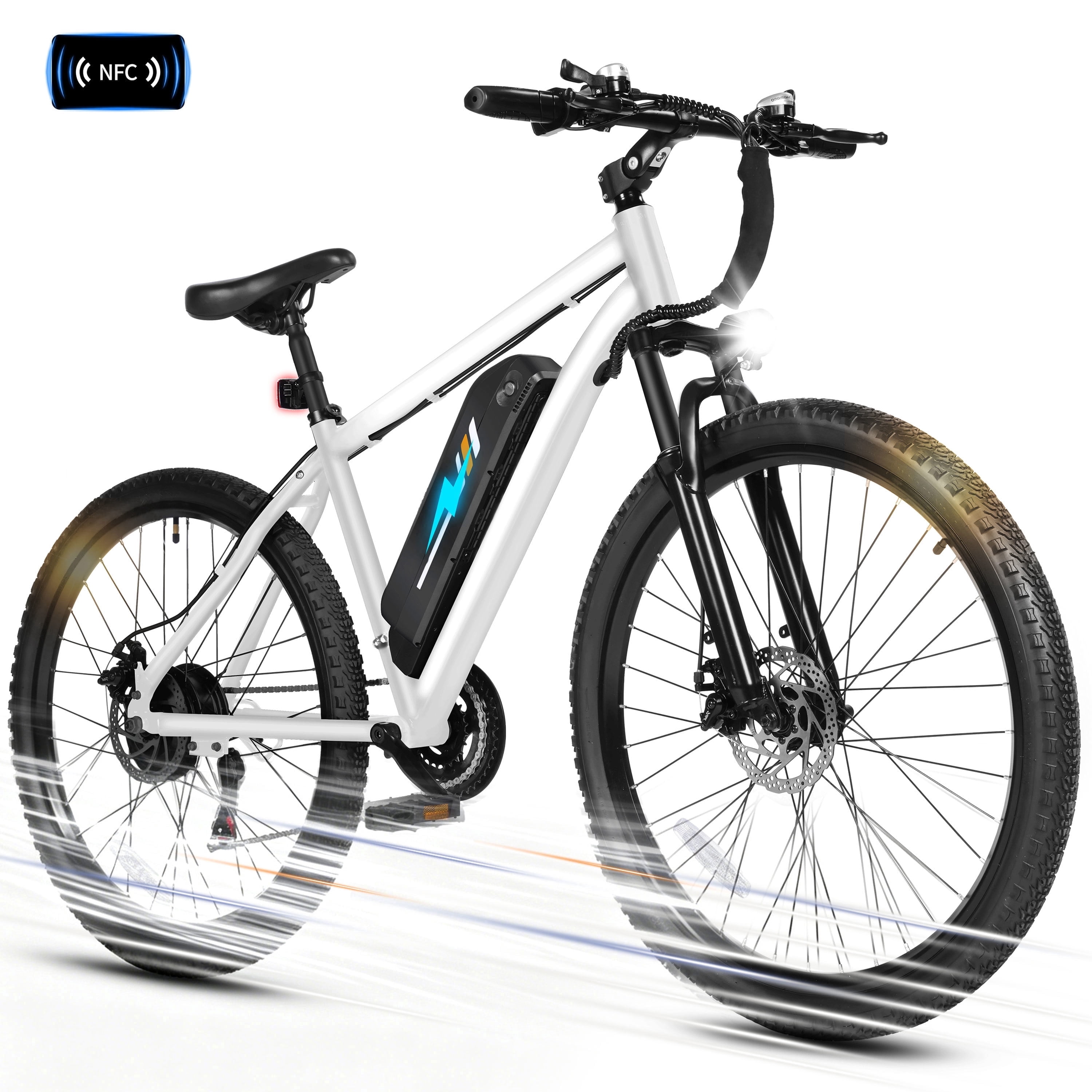 ESKUTE Electric Mountain Bike for Adults – 27.5" 21-Speed Ebike, 750W Brushless Motor, 20MPH, 48V 10.4Ah Battery, Step-Over Frame, NFC Unlock, Black with Fender & Rack