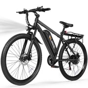 ESKUTE M200-750W Electric Bike for Adults,27.5  21-Speed Mountain E-Bike with 750W Peak Brushless Motor, 20 MPH, 48V 10.4Ah, Step-Over Frame, NFC Unlock, Black with Fender & Rack, UL2849