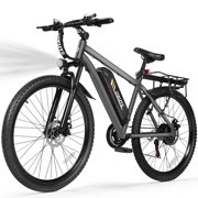 ESKUTE M200-750W Electric Bike for Adults,27.5  21-Speed Mountain E-Bike with 750W Peak Brushless Motor, 20 MPH, 48V 10.4Ah, Step-Over Frame, NFC Unlock, Gray with Fender & Rack, UL2849
