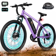ESKUTE M200 Electric Bike for Adults, 21-Speed Gear 27.5" Mountain Ebike, 750W Motor 20MPH, 48V 10.4Ah, Step Over E-Bicycle, with NFC Unlock, Purple with Lock, UL2849 Class 2