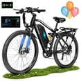 thumbnail image 1 of ESKUTE M200D Electric Mountain Bike for Adults, 27.5" Full Suspension E-Bike, 750W Brushless Motor, 20 MPH Speed, 48V 20.8Ah , 80 Miles Range, Step-Over Electric Bicycle Black, UL2849, 1 of 7