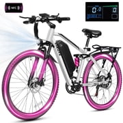 ESKUTE M200F Electric Bike for Adults, 27.5" Full Suspension Mountain E-Bike, 750W Motor 20 MPH, 48V 20.8Ah Up to 60 Miles Range, Step-Over Electric Bicycle White, UL2849