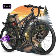 ESKUTE M200P-750W Electric Bike for Adults, 27.5  Mountain E-Bike, 21-Speed, 750W Peak Brushless Motor, 20MPH, 48V 13Ah, NFC Unlock, Step-Over Design, Black with Fender & Rack, UL2849